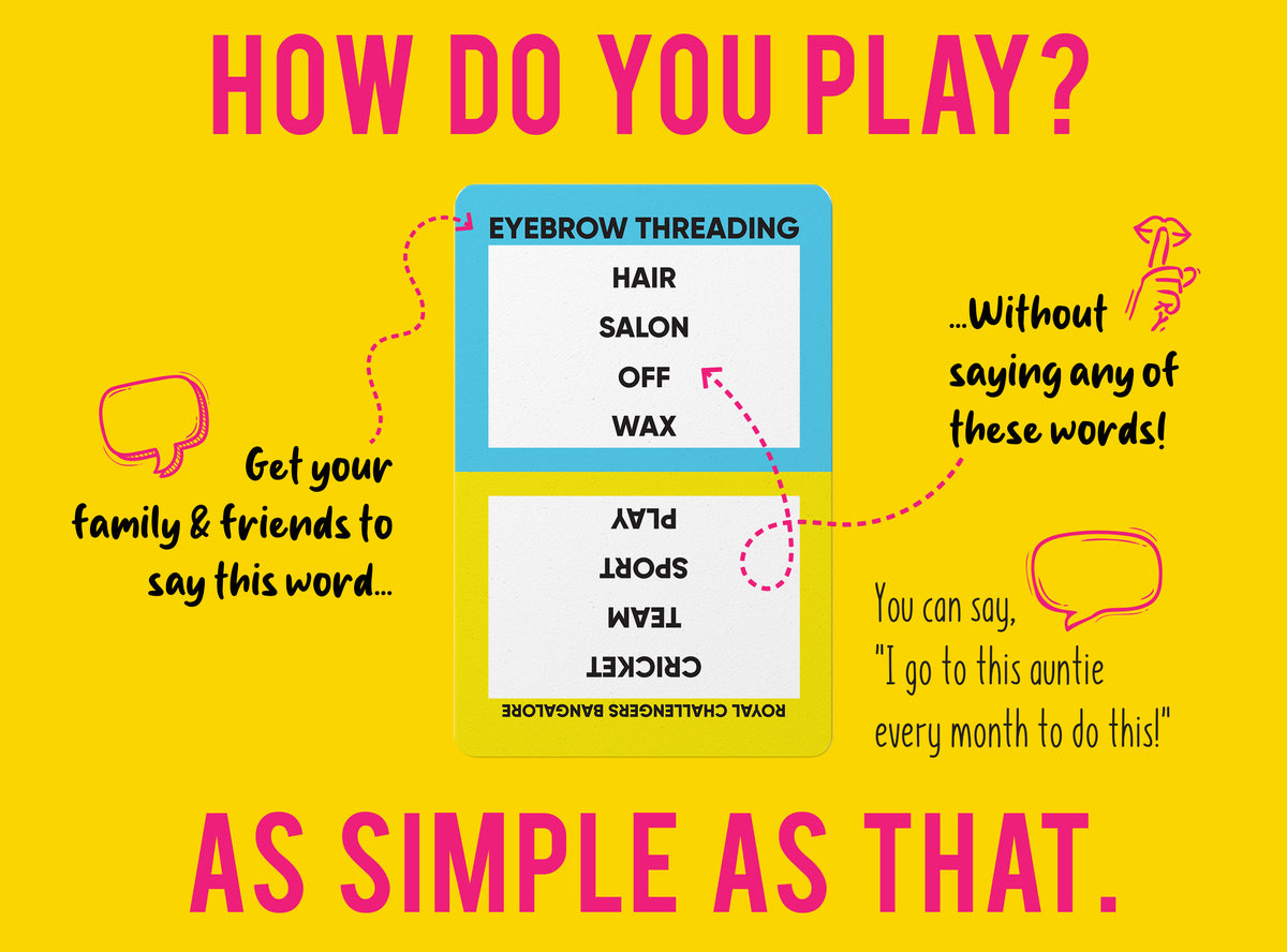 How to play Desi Chaat: get your family to say the word without using the four words listed below it