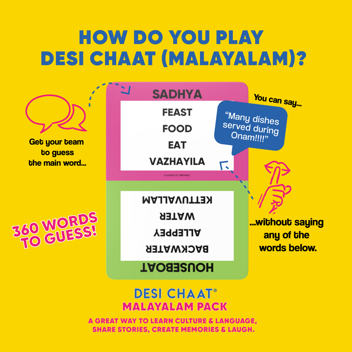 How to play the Malayalam Pack: guess Sadhya without saying feast, food, eat or vazhayila